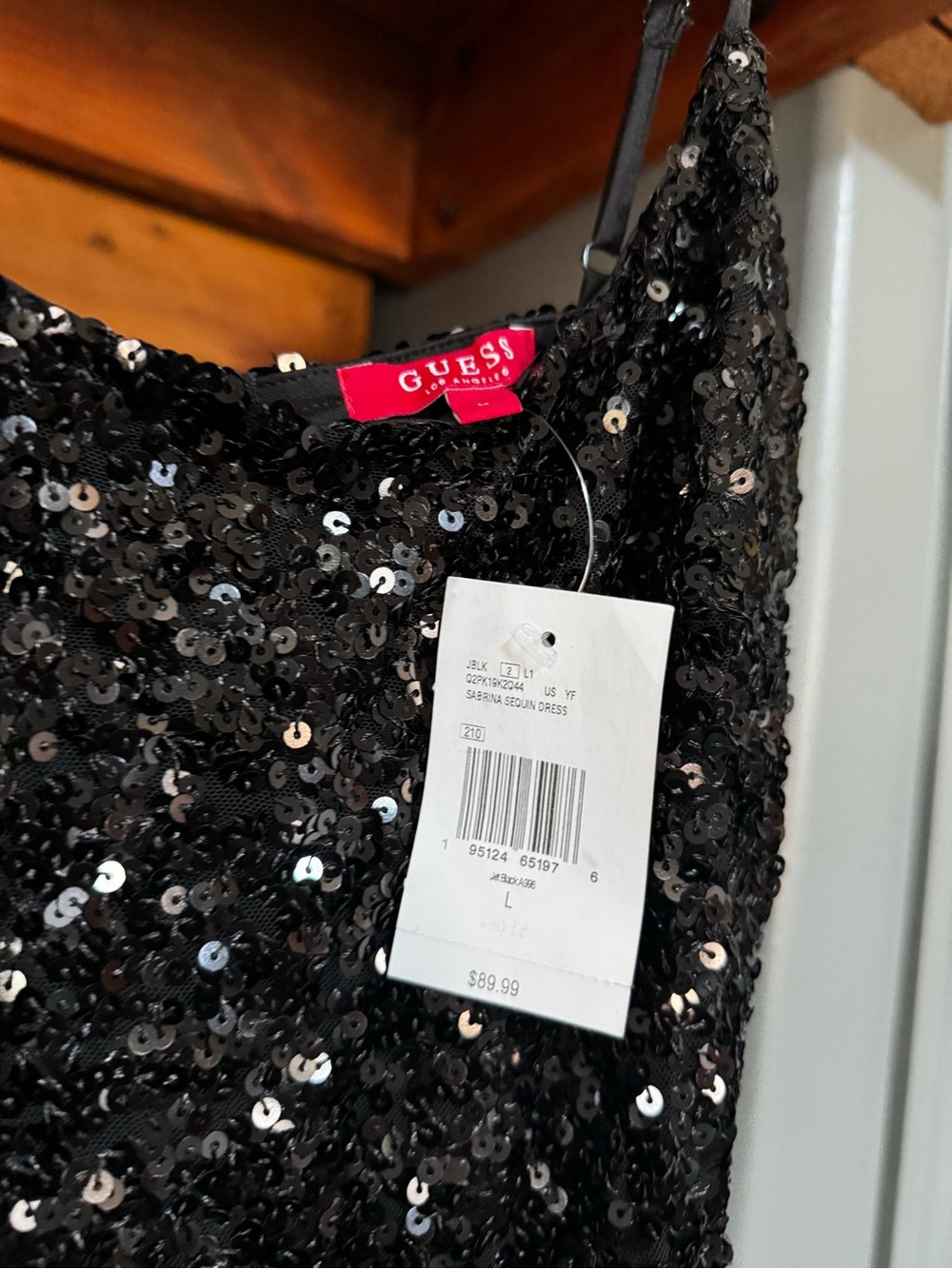 Vintage Guess Sequin Slip Dress - Black